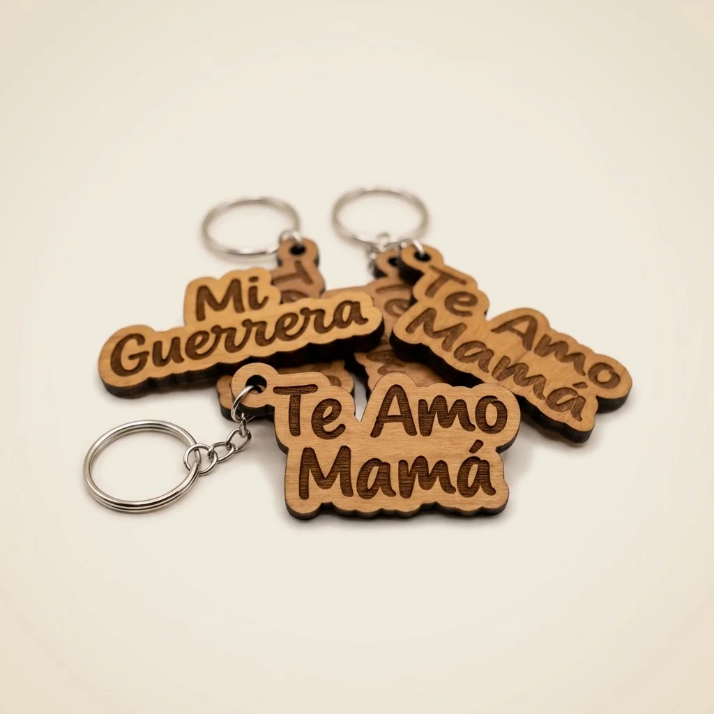 Llavero personalizado con nombre o frase en cursiva (2 líneas)