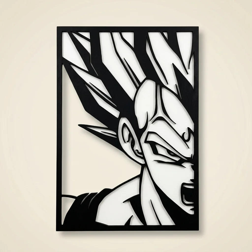 Cuadro Vegeta Dragon Ball multicapa en madera